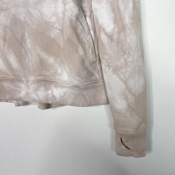 All In Motion Womens S Beige White Tie Dye Crew Neck Sweatshirt Pullover Pockets - Picture 3 of 8